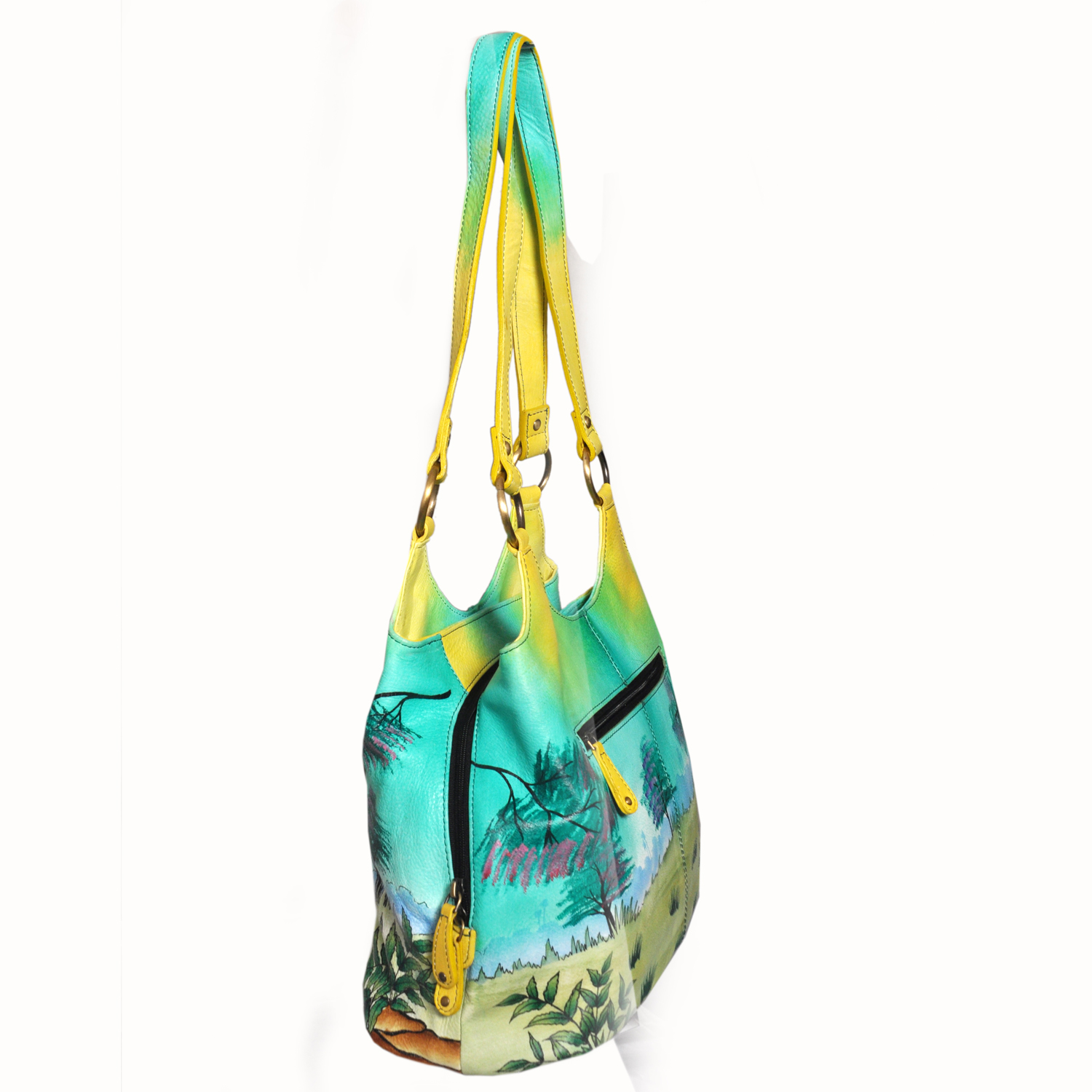 hand painted leather handbags